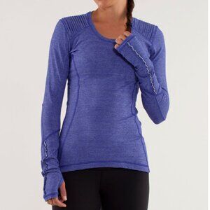 Lululemon Star Runner Long Sleeve Shirt Pigment Blue/Heathered Pigment Blue Sz 6